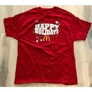 RARE NOS VINTAGE MCDONALD'S HAPPY HOLIDAYS CHRISTMAS COTTON XXL 2XL T-SHIRT
